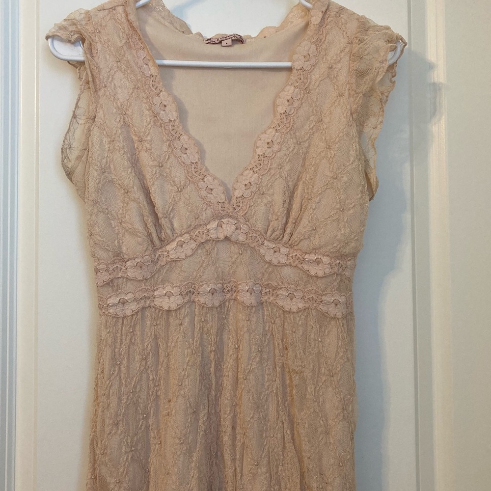 Elegant Lace Light Pink Blouse